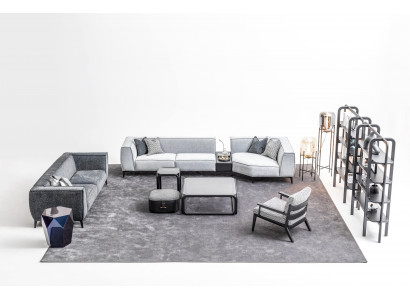 Sofagarnitur XXL Couch Textil Grouss Sofa 5+3+1 Sëtz Polster Stoffer Sofaen
