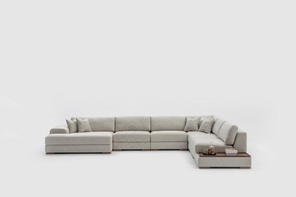 Sofa Canapé Wunnzëmmer Ecksofa Modern Design Miwwel U-Form Stoffcanapé