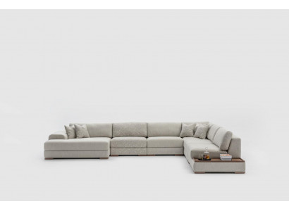 Sofa Canapé Wunnzëmmer Ecksofa Modern Design Miwwel U-Form Stoffcanapé