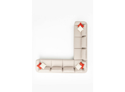 Eckcouch Sofa L-Form Luxus Wunnzëmmer Beige Polstersofa Miwwelen 402x402cm
