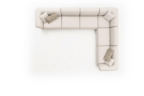 Ecken-Canapé L-Form Beige Eckgarnitur Miwwelen Textil Stil 405x315 Canapé Sofa