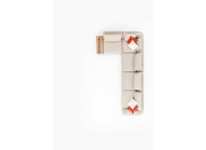 Eckcouch L-Form Wunnzëmmer Eckgaass Beige Luxus Modern Stil 402x227 Miwwelen