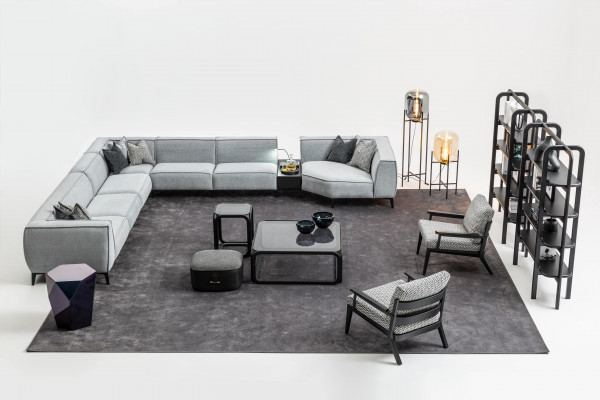 Ecksofa U-Form Wunnzëmmer Gepolsterte Sofas Couch Miwwelen Stil Sofa Couches
