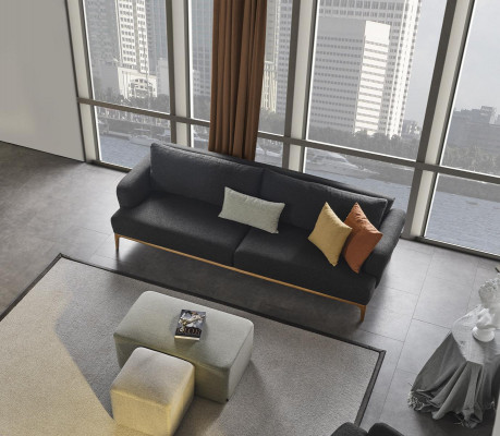 Véierplaz Sofa 4-Sëtzer Sofas Modern Design Stoff Polyester Gro Nei