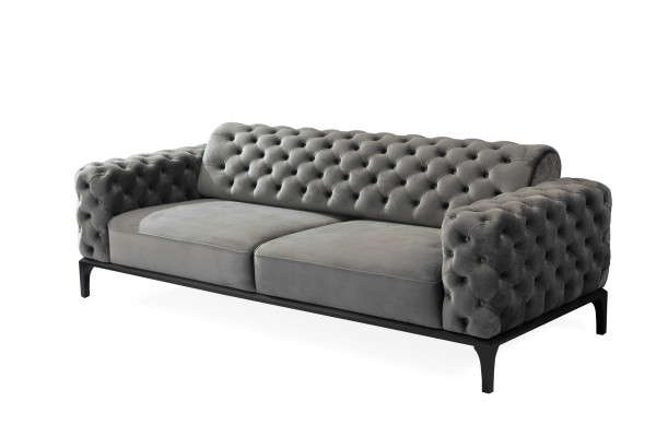 Canapé 3 Sëtzer Dräisëtzer Canapéen Stoff Gro Stot Chesterfield Nei