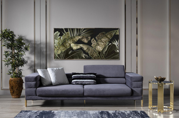 Dräisëtzer Canapé 3 Sëtzer Canapéen Stoff Gro Wunnzëmmer Luxus Modern Sëtz