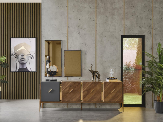 Sideboard Kommode Luxus Schranken Kommoden Wunnzëmmer Holz Brong Miwwelen