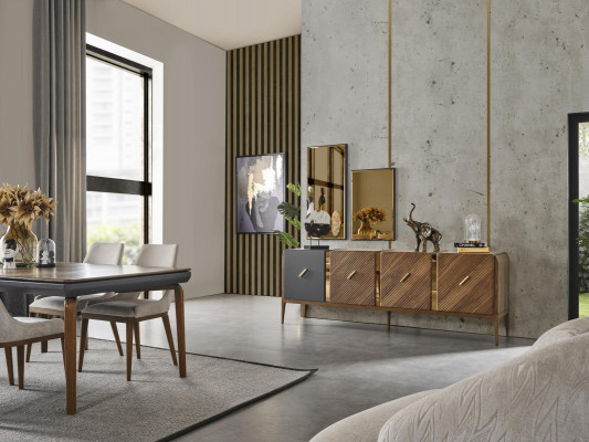 Sideboard Kommode Luxus Schranken Kommoden Wunnzëmmer Holz Brong Miwwelen