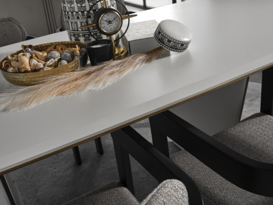 Iessdësch Iesszëmmertëscht Iesseck Dësch Holz Modern Wäiss Iesszëmmer Luxus