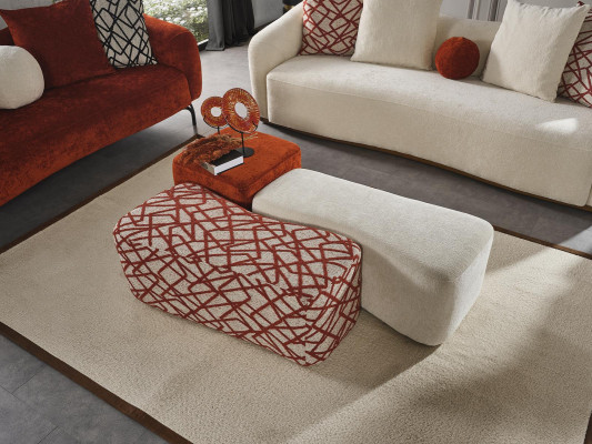 Setzhocker 3x Hocker Pouf Puff Setzpouf Textil Stoff Fousshocker Wunnzëmmer