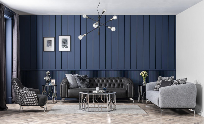 Seessel Ouschterseessel Kënschtlecher Lieder Wunnzëmmer Polyester Design Schwaarz