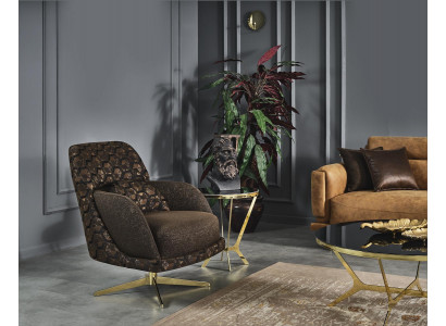 Fautëil Ouerfautëil Cocktailstull Stoft Wunnzëmmer Polyester Braun
