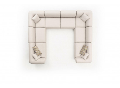 Eckcouch U-Form Wunnzëmmer Luxus Stil Modern Design Sofa Canapé Couch Landschaft