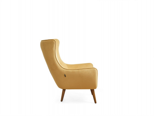Fotell Ouerfauteuil Cocktailfauteuil Stoft Living Polyester Giel Sëtz