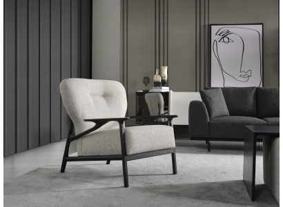 Still Eckstull Modern Stoff Wunnzëmmer Polyester Wäiss Design