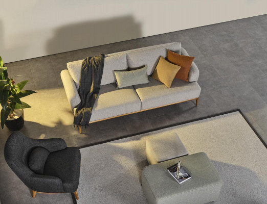 Fauteuil Ohrsessel Modern Stoff Wunnzëmmer Polyester Gro Design Sëtz