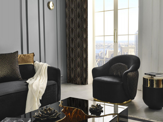 Seessel Ouereseessel Modern Stoff Wunnzëmmer Polyester Blo Design Sëtz