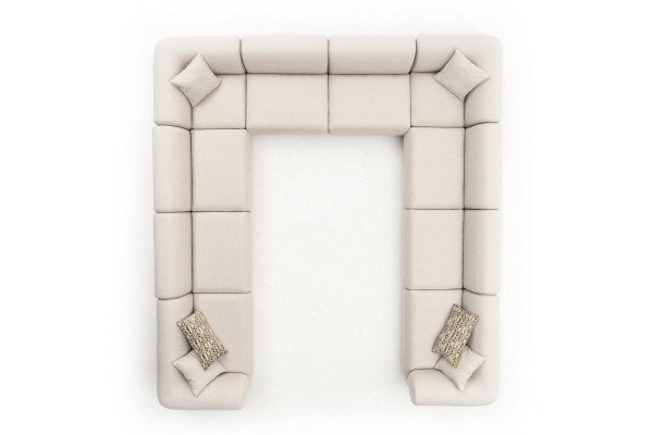 Sofa U-Form Polstersofa Wunnzëmmer Ecksofa Modern Design Wunnlandschaft