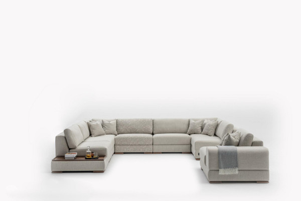 Ecksplang U Form Wunnzëmmer Luxus Canapéën Design Canapé Couch Wunnlandschaft