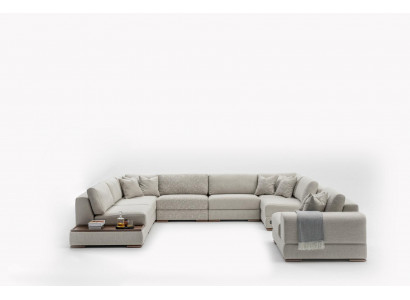 Ecksplang U Form Wunnzëmmer Luxus Canapéën Design Canapé Couch Wunnlandschaft