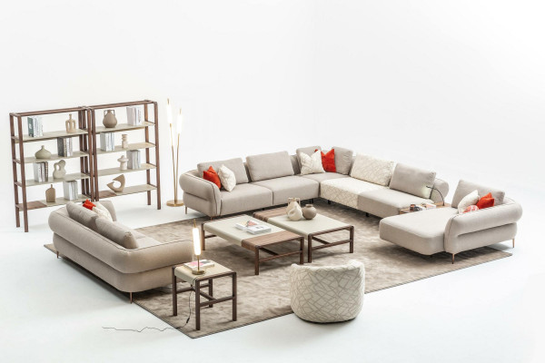 Canapé-Set 2+1 Sëtz U-Form Sofa Set Wunnzëmmer Garnitur Luxus Couchen
