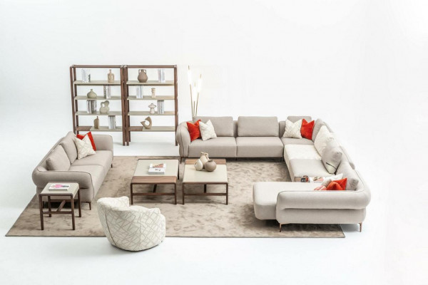 Canapé-Set 2+1 Sëtz U-Form Sofa Set Wunnzëmmer Garnitur Luxus Couchen