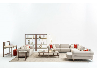 Sofa-Set Wohnzimmer Polstersofa 3 Sëtzer U Form Sofagarnitur Modern