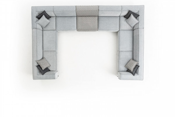 Ecksofa U-Form Wunnzëmmer Modernen Design Grouss Gro Sofa Couch Nei