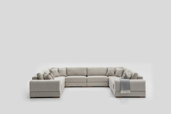 Sofa U-Form Modern Design Luxus Wunnzëmmer Grouss Gro Eckssofa Nei