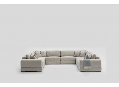Sofa U-Form Modern Design Luxus Wunnzëmmer Grouss Gro Eckssofa Nei