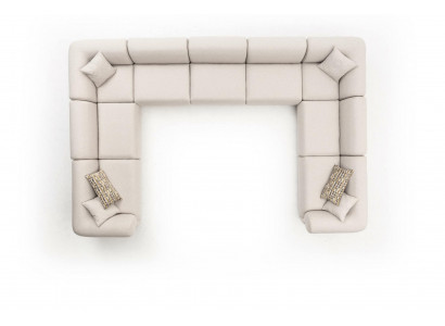 Canapé an U-Form Luxus Wunnzëmmer Stil Modern Polstersofa Textil