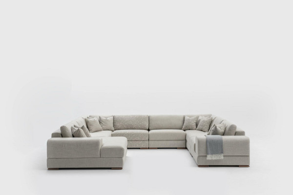 Sofa Couch Design Luxus Wunnzëmmer Ecksofa Miwwelen U Form Wunnlandschaft