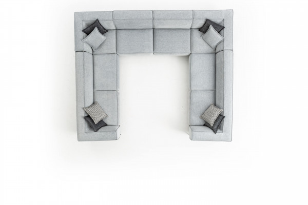 Ecksofa am Wunnzëmmer U-Form Luxus Modernen Design Grooß Sofa Wunnlandschaft