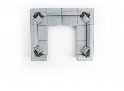 Ecksofa am Wunnzëmmer U-Form Luxus Modernen Design Grooß Sofa Wunnlandschaft