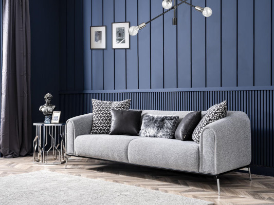 Sofagarnitur Komplett Couchgarnitur Sofa 431 Sëtz Stoff 3tlg Schwaarz