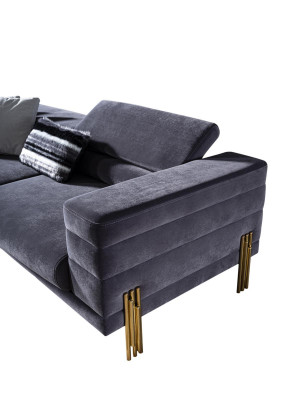 Luxus Canapé-Set Sofa 3 Sëtzer Sessell Stoff Modern Gro Modern Set