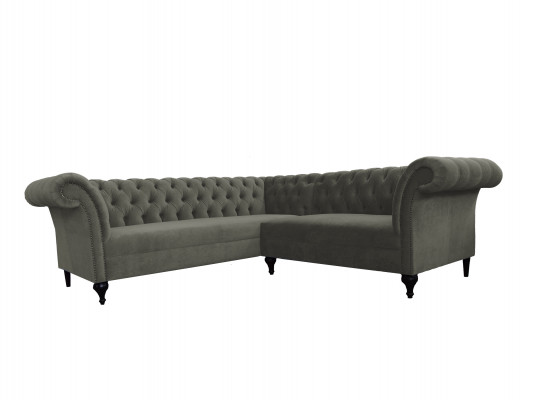 Chesterfield Eckcanapé Eckcouch Designer Sofa Couch Samt Ledersofa SLIII Sofa №97