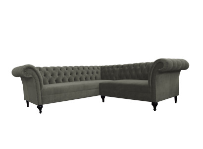 Chesterfield Eckcanapé Eckcouch Designer Sofa Couch Samt Ledersofa SLIII Sofa №97