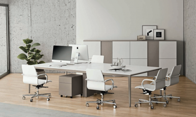 Versammlungsdësch Meeting 320cm grouss Dësch Konferenzdësch Modern Büro Dëscher nei