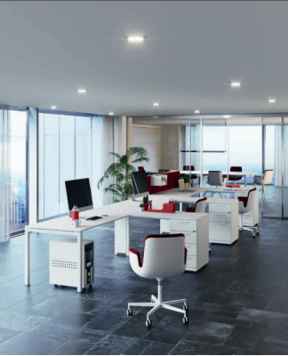 Eckschreibtisch Computerdësch Aarbechtszëmmer Bürosmobiliär Computermobiliär 3-deeleger Set