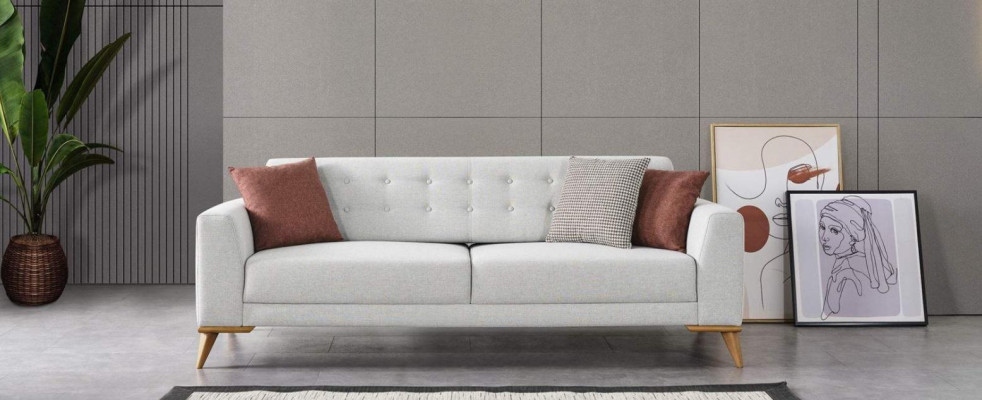 Luxus Sofa 3-Sëtzer Design Miwwel Stilvoll Wunnzëmmer Dräisëtzer Couch
