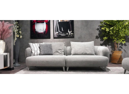 Luxus Sofa 3-Sëtzer Design Gro Faarf Weicht Sofa Polster Textil Grouss XXL