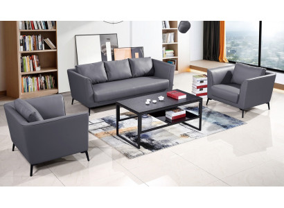 Ledersofa Sofagarnitur 3+1+1 Sëtzer Set Garnitur Polstersofa Canapé Designersofa