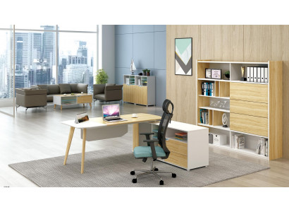 Dësch & Dossiereschaf Büroausstattung 2tlg. Chef Regal Set Schreifdësch