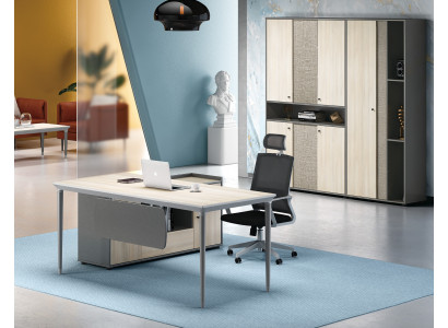 Bürosdësch Archivschaf Büro Miwwel Ausrëschtung Dëscher Schreifdëscher 2-Stéck Set
