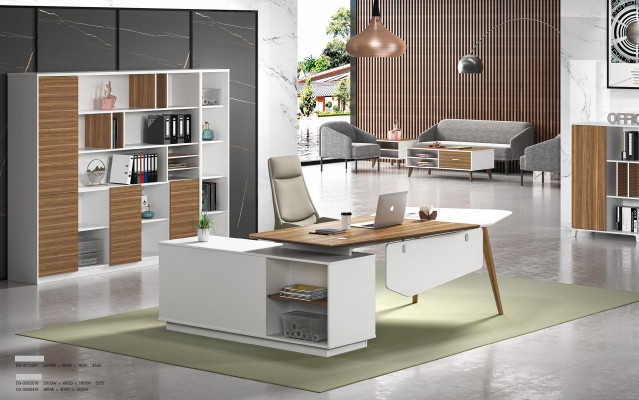 Dësch Holz Schreifdësch Modern Design Dëscher Büro Ariichtung Eckschreifdëscher