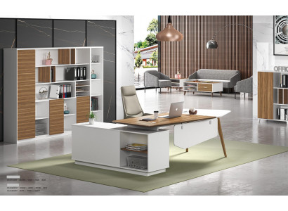 Dësch Holz Schreifdësch Modern Design Dëscher Büro Ariichtung Eckschreifdëscher