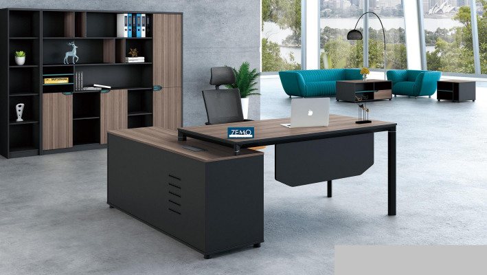 Schreifdësch mat Regal Home Office Büroagriichtung Dekoratioun Miwwelen Schreifdësch
