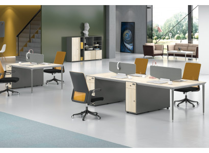 Büro Miwwel Ariichtung Ausstafféierung Dësch Callcenter 4 Aarbechtsplazen