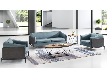 Luxuriéist 3+1+1 Sofa-Set am modernen Designerstil mat Textilbezuch